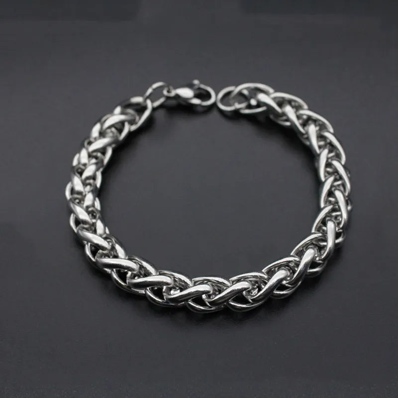 Stainless Steel Curb-Link Chain Bracelet