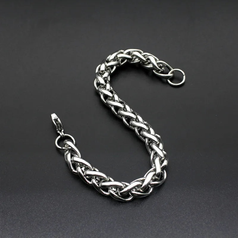 Stainless Steel Curb-Link Chain Bracelet