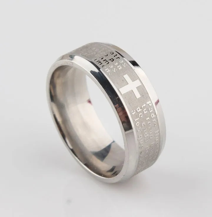 Stainless Steel Cross Ring