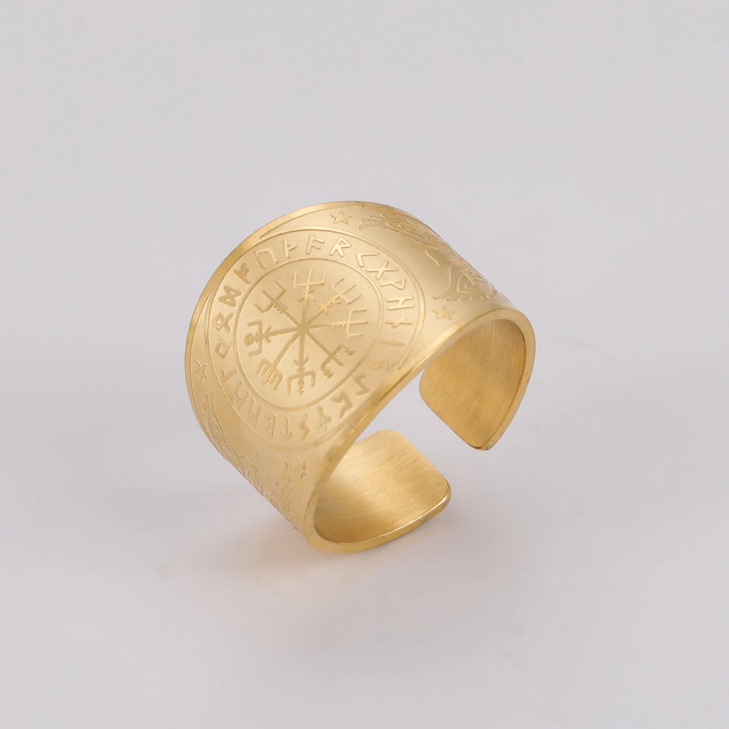 Gold Nordic Compass Ring