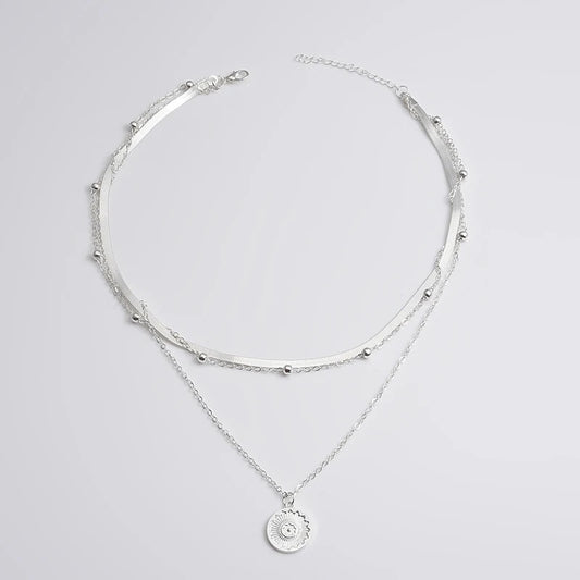 Sterling Silver Three Layered Necklace