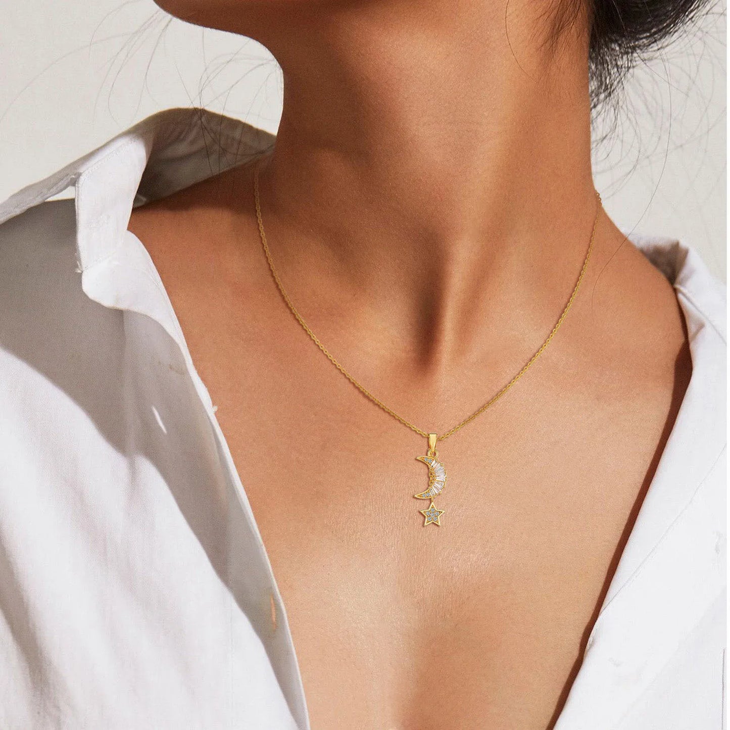 Gold Crescent Moon Necklace