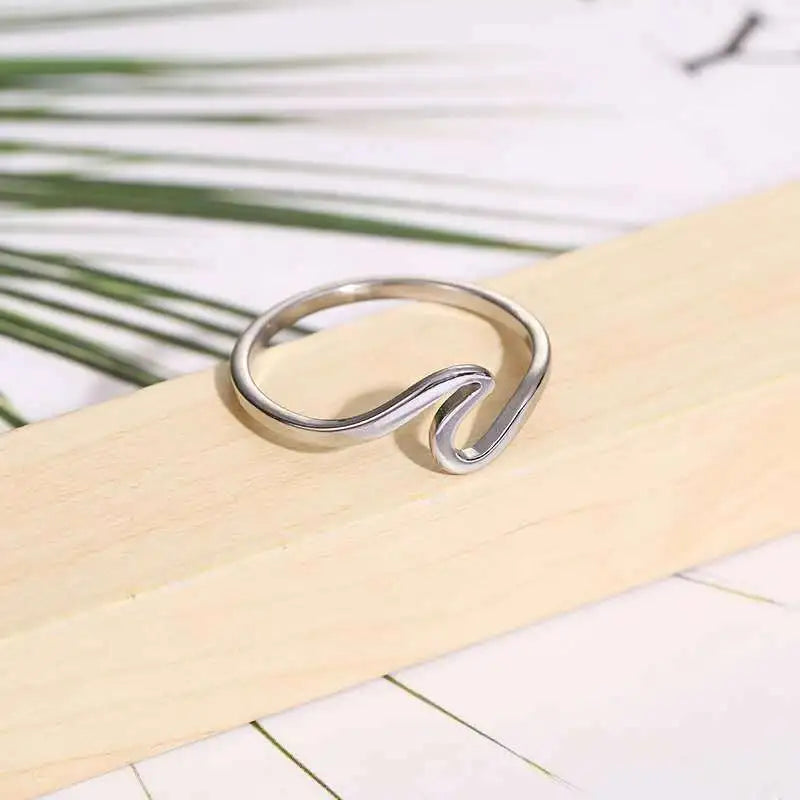 Stainless Steel Sea Wave Ring