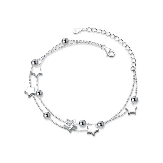 Silver Star Chain-Link Bracelet