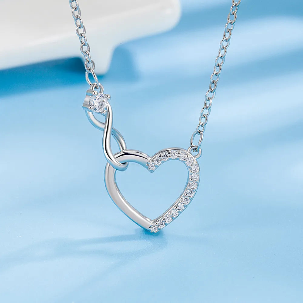 Sterling Silver Infinity Heart Necklace