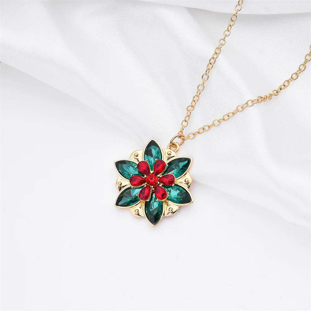 Gold Crystal Flower Necklace