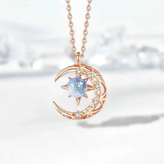 Crystal Crescent Moon Necklace