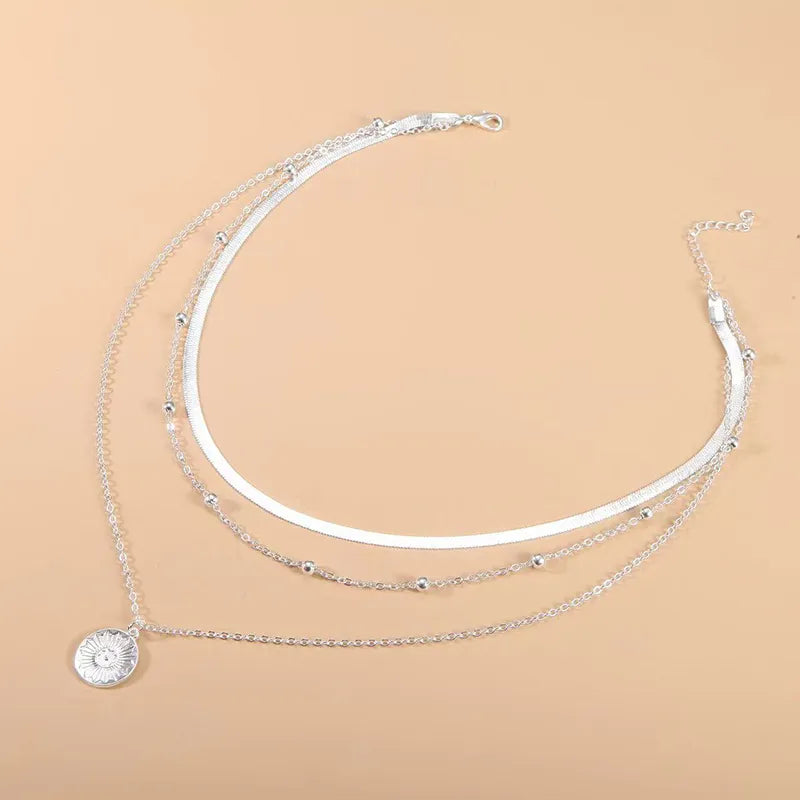 Sterling Silver Three Layered Necklace