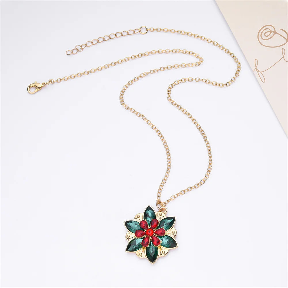 Gold Crystal Flower Necklace