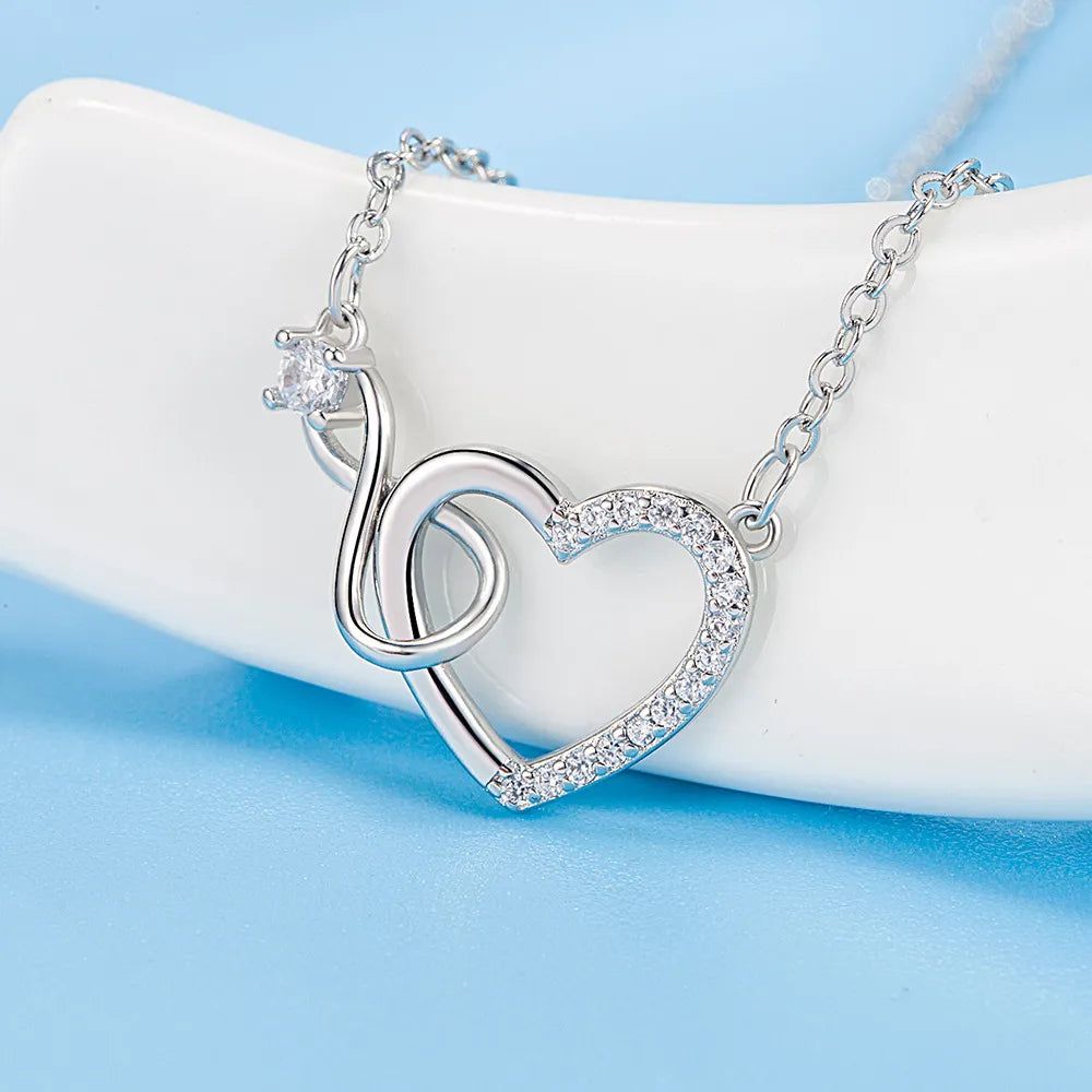 Sterling Silver Infinity Heart Necklace