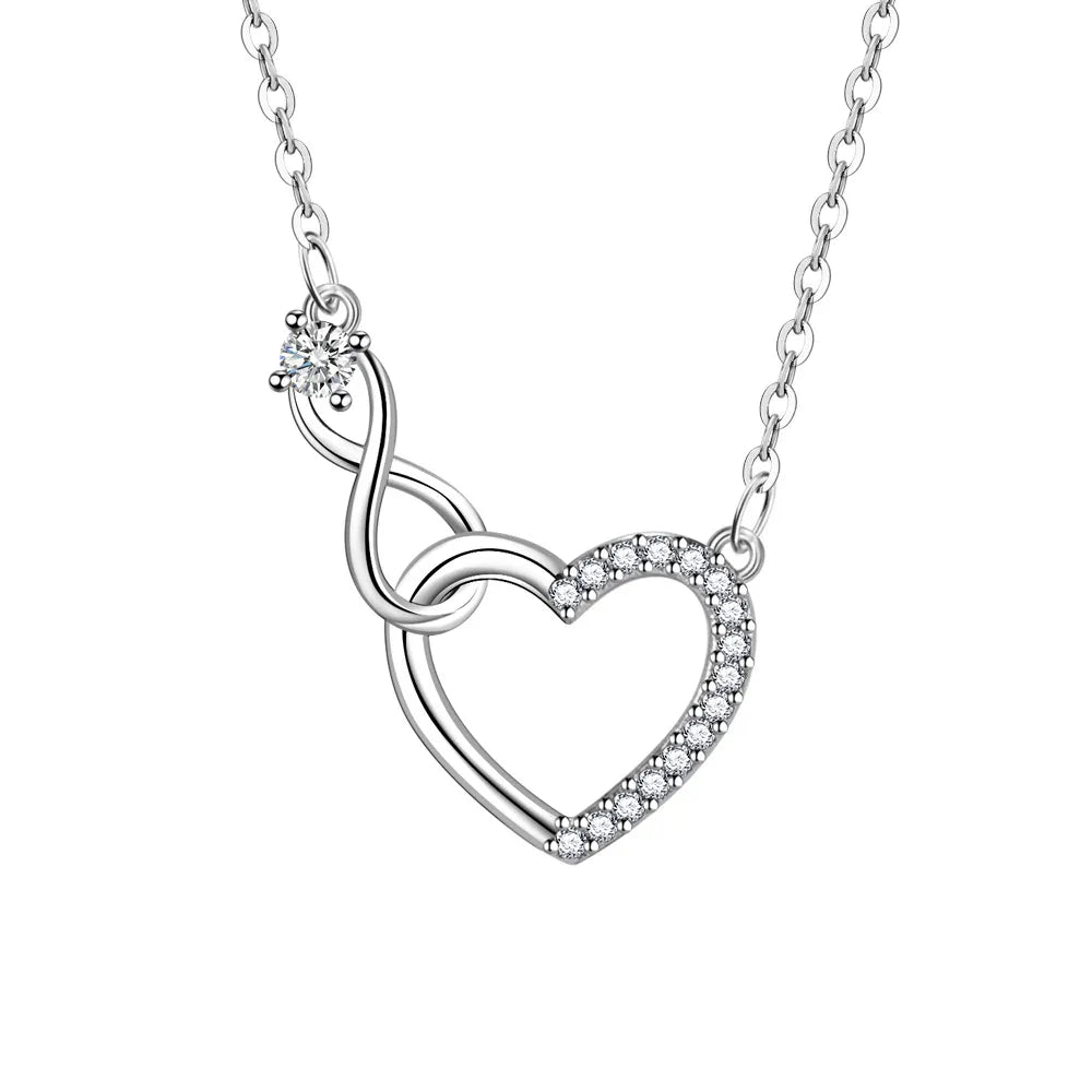 Sterling Silver Infinity Heart Necklace