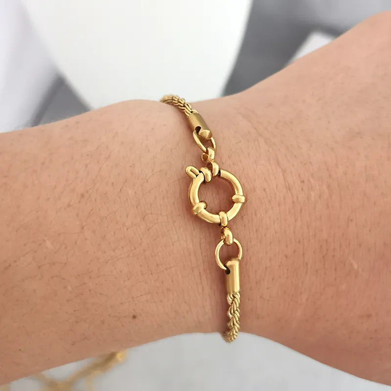 Gold Sailor Wheel Bracelet